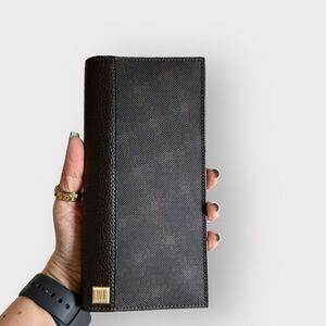 Dunhill Leather Long Wallet Continental Bifold Dark Brown